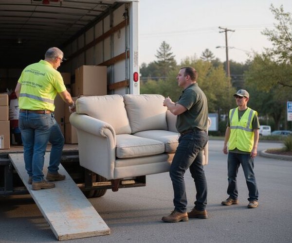 Coastal Junk Pros team donating furniture to local charity