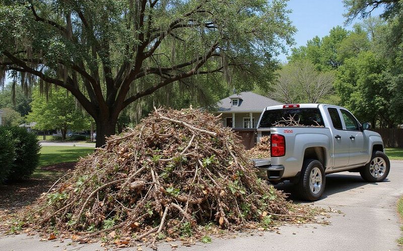 Large brush pile that exceeds typical pickup truck capacity