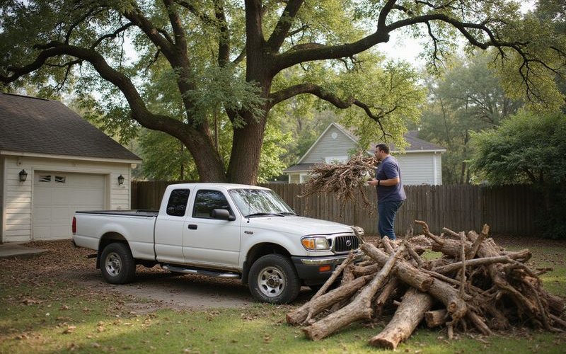 DIY yard waste removal with pickup truck